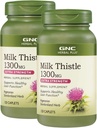 GNC Herbal Plus Mleko Ocieplacz 1300mg, Twin Pack, 120 Kapulet na butelkę, Wspomaga zdrowe czynności wątroby