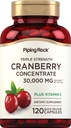 Pining Rock Cranberry Pills 124; 120 Kapsułki 124; Suplement dla kobiet i mężczyzn 124; Triple Siła Koncentrat Extract Plus witaminy C 124; Non-GMO, Gluten Free