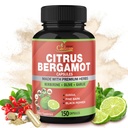 Cadane Citrus Bergamot Suplement Kapsułki z Berberine, Oliwa, Guggul, Czosnek, Pine Bark, Czarny pieprz - 150 Czapki dla 5 Miesiące dostaw