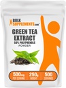 BulkSupplements.comgreen Tea Extract Proszek - 50% suplement polifenoli, suplementy EGCG - Bez glutenu, 500 mg na jedną porcję, 250g (8.8 oz) (opakowanie po 1)