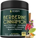 7in1 Premia Berberine i Ceylon Cynamon do zarządzania wagą, trawienie, Heart Health & Immune Support - z Ginseng, Turmeric, Ginger, Thistle mleka i czarny pieprz - 120 Kapsułki wegańskie