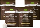 Igennus Vegan Collagen Peptyde Proszek, wzmocniony glicyną, Proline & Hydroxyproline & Cofactor Witamina C, Nie GMO, Kompletna roślina roślinna oparte na Collagen Proszek Booster, 4 x 35 Służenie