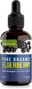 Organiczny Syrop Elderberry, 30 Day Supply, Czarny Płyn Elderberry do wsparcia immunologicznego, Sambucus Syrop Elderberry - Płynne krople do ekstrakcji dla dzieci i dorosłych - Dodatkowa siła (1 opakowanie)