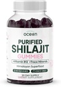 Organizmy Ocean Shilajit dla mężczyzn i kobiet - Naturalny suplement z witaminą B12, Chrom i selen dla starszych-Defying, Energia, Wsparcie hormonalne i więcej - 60 Gummies Shilajit