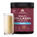 Ancient Nutrition Collagen Peptydes Proszek, Multi Collagen Białko, Kobiety i mężczyźni, Witamina C, Probiotyki, Zhydrolizowane Kolagen, Wspiera Skóra, Łączniki, Gut Zdrowie, Wanilia, 60 Sługi
