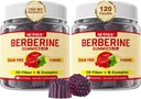 NEVISS Berberine Supplement 1500mg, AMPK Activator with 3G Prebiotic Fiber, B1 B3 B6, Sugar Free Berberine HCL Gummies for Women and Men - Wspiera system immunologiczny, Digestive, 2pack 120 Cts