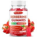 Berberyjskie gumki z Ceylon Cynamon 1500mg Wysoka potencja Berberyna HCL Suplement do wsparcia immunologicznego, Bez cukru, Wegan, Strawberry Flavor, 60 Hrabia