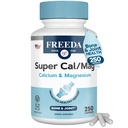 Freeda Super Cal / Mag - Kosher Vegan Bone Health Supplement - Wspiera wytrzymałość kości, Nerwy Function & Relaksja mięśni - Kapsułki wapniowe Wegetariańskie Magnezu - Trzydzieści Party Tested - 250 Kapsułki
