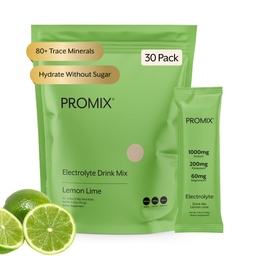 ProMix Nutrition Electrolytes Pakiety w proszku - Cukier wolny, Zero Calorie, Stewia wolna, Friendly postu, Naturalny himalajski różowy sól - Limonka - 30 Słupki (Opakowanie 30)