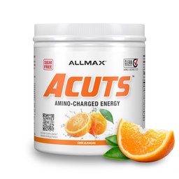 ALLMAX AMINOCUTS Nutrition (ACUTS), Napoje wysokokaloryczne z Tauryną, Karnityna L-, Ekstrakt zielonej kawy, Pomarańcza, 30 Słupki
