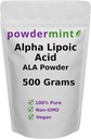 Alpha Lipoic Acid Powder (RS- ALA, Pure ALA) (Wiele rozmiarów) Antyoksydant (ALA Powder) Scoop Zawarte