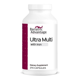 Bariatric Advantage Ultra Multivitamin z żelazem - Ultra Multi z żelazem - Kapsułka Format Multivitamin - Zapewnia pełny kompleks witamin B - z witaminą C, Chrom & More - 270 Kapsułki