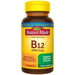 Nature Made Witamina B12 1000 µg, Suplement diety do wsparcia metabolizmu energii, 75 Tabletów uwalniania czasu, 75 Day Supply