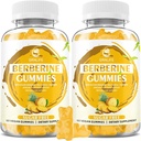 Berberyjskie gumki z Ceylon Cynamon 1500mg Wysoka potencja Berberyna HCL Suplement do wsparcia immunologicznego i metabolizmu, Bez cukru, Flavor ananasowy - 120 Count