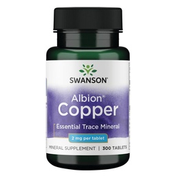 Swanson Copper Chelate Mineral Supplement for Adults Seeking Antioxidant, Immune, and Red Blood Cell Support - 2 mg (300 Tablets, 2 Pack)