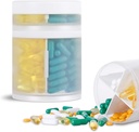 Extra Large Supplement Organizer and Portable Pill Case with 8 Compartments Double Layers Medicine Dispenser Monthly Vitamins Organizers Pill Bottle,Transparent