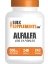 BulkSupplements.com Alfalfa Extract Capsules - Alfalfa Supplement, Green Superfood Supplement, Alfalfa Capsules - Gluten Free, 1 Capsule per Serving, 240 Veg Capsules (Opakowanie po 1)
