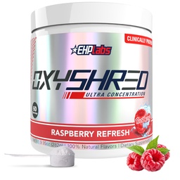 EHP Labs OxyShred PreWorkout Proszek - Wstępny proszek z L Glutamina i Acetyl L Karnityna, Energy Boost Drink - Odświeżenie malinowe, 60 Służenie