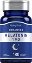 Piping Rock Melatonina 1 mg 124; 180 Tabletki 124; Suplement dla dorosłych 124; Wegetarianin, Gluten Free, Non-GMO