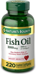 Nature 's Bounty Fish Oil 1000 mg Coated Softgels, 220 Count