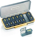 Cotygodniowy Pill Organizator 2 razy dziennie - Pil Case Am Pm - Pigułka podróży Box 7 dzień Przenośny Codzienne pojemnik witaminy Estetyczny Dyspensor Medycyny z 7 oddzielnych kompozycji Rano Suplement nocy