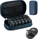 Serfeymi Cotygodniowy Travel Pill Organizator 2 razy w ciągu dnia PM Zmodernizowane Black Pill Box 7 Dzień z przenośnym Zipper Canvas Pill Case, Medicine Organizer for Pills, Witaminy, Suplementy, Oleje rybne - niebieski 01