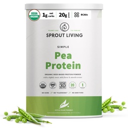 Proso Żywe Organic Pea Protein Powder, Nieflawored, 20 Grams Organic Protein Powder Bez sztucznych słodzików, Non Dairy, Non-GMO, Wegan, Gluten Free (2 Funt, 38 Servings)