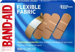 Band- Aid Brand Elastyczne tkaniny sterylne Bandaże adhesive, Wygodne Cushioned opieki nad ranami & Ochrona dla drobnych cięć, Scrapes & Burns, Pierwsza pomoc, Hurt- Free Comfort Pad, jeden rozmiar 1x3 W, 100 Hr