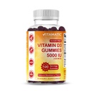 Witamina D3 5000 j. m. - 120 Gummies - Wielki smak - Zdrowe kości, nastroj i system immunologiczny Funkcje - Non-GMO - 120 Słupki (5000 j. m.)