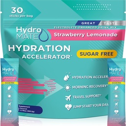 Elektrolity w proszku bez cukru Pakiety nawadniania Truskawka Lemoniada HydroMATE 30 Sticks