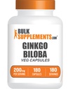 BulkSupplements.comginkgo Biloba Extract Kapsułki - Ginkgo Biloba Sourced z liści, Herbal Supplement - Wegan, 1 Kapsułka na Serving, 180 Ilość (Opakowanie 1)