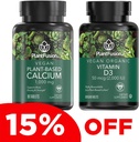 PlantFusion Wegan Wapnia & D3 Bundle - Premium Plant Based Wapń 1000mg i D3 2000IU Suplementy dla wzrostu kości, Gęstość, i Siła & Wsparcie immunologiczne