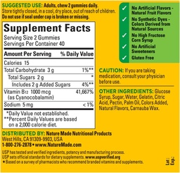 Nature Made B12 Gummies Energy 80 Count, (Pack of 2), smak może się różnić.