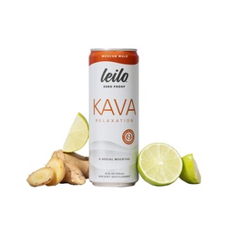 LEILO BED 124; Kava powered Moscow Mule Mocktail Drink EDN 124; 12- Pack - Sugar- Free & Non-ALC Functional Relaxation Support