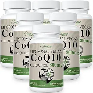 Liposomal CoQ10 800mg Ubichinol Softgel, Max Absorpcja Ubichinol Koenzym Q10, Ubichinol CoQ10 Suplement do Przeciwutleniacza, Funkcje serca i produkcji energii, Pure CoQ10 800mg, 360 Vegan Softgels