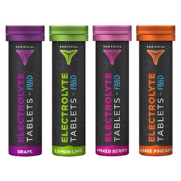 Fluid Tactical- Effermuscent Hydration Tablets, Electrolyte Replacement & Odwodnienie Zapobieganie, 4 Pack, 40 Służenie (Różnorodność)