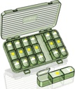 Cotygodniowy Pill Organizator, 3 razy dziennie, Duży Podróż 7 dzień Pill Box z oddzielnym pojemnikiem, Dzienny przenośny Moisture- Proof Pill Case for Medication, Witaminy, Olej rybny i suplementy