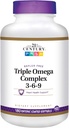 Suplement diety XXI wieku Triple Omega Complex 3- 6- 9 Enteric Coated Softgels, 180- Liczenie butelek (Opakowanie 2)