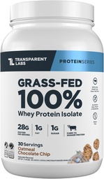 Przezroczyste Labs Grass- Fed Protein Isolate z serwatki - naturalnie pachnące, Gluten wolne białka serwatki Proszek z 28g białka na serwowanie & 9 Amino Acids - 30 Służenia, Czekoladowy Ciasteczek Czekoladowy