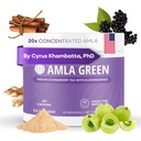 Amla Powder & Immunitet Mieszanka Superfood Suplement z Elderberry, 20x Ultra koncentrat Amla, Wsparcie immunologiczne, Made with Ginger, Cynamon, Peppermint, Indian Gooseberry, Immunitet, 30 Służenie