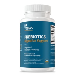 Dr Tobias Prebiotyka Wsparcie pokarmowe, Advanced Prebiotic Supplement for Gut Health, Immune Function & Boost for Probiotics for Women & Men, Wegan, Non-GMO, 90 Kapsułki, 90 Służenie