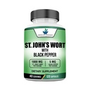 American Standard Supplements St. John 's Wort 1800mg Per Serving with Black Pepper Fruit Extract - Wegan, Gluten Free, Non-GMO, 120 Kapsułki, 40 Służenia