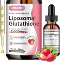 Liposomal Glutatione płynne krople, Glutation płynne Suplement, Forma aktywna L - Glutation, z witaminą C, Detox wątroby, Przeciwutleniacz do anty- starzenia, Immune & Cleansing, Strawberry Flavor, 2 FL.OZ