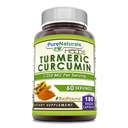 Pure Naturals Turmeric Curcumin with Bioperine 2250 mg Per Serving Supplement Equipment 124; Veggie Capsules Equipment 124; Non- GMO Equipment 124; gluten Free Equipment 124; Made in USA (1 Pack, 180 Count)