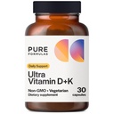 Witamina D3 K2 Witamina 5000 j. m. - VIT D3 K2 Suplement do Wchłaniania Wapnia, Siła kości, Wspomaganie czynności układu sercowo-naczyniowego i immunologicznego, Bez Soi, Nie-GMO 30 Kapsułki wegetariańskie