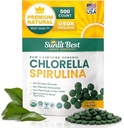 Sunlight Best Chlorella Spirulina Tablets - Organic USDA, Premium Spirulinas i Chlorella kapsułki 500 Pigułki - Chlorellas Natural Superfood z Spirulina Algae, Enzymy Chlorophyll & Białko wegańskie
