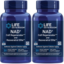 Rozszerzenie życia NAD + Regenerator komórek i Resveratrol Elite, NiNAGEN nikotynamid rybozyd, Trans- resweratrol, quercetin, Fisetin, dla długowieczności, Energia, i stres oksydacyjny, 30 Kapsułka wegetariańska