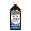 Carlson - MCT & Omega-3, 1480 mg Omega- 3, 9200 mg MCTs, Keto- Friendly, Capicle & Capric Acids, Energy Production, Fat Metabolizm, Lemon- Lime, 500 ml (16.9 Fl Oz)