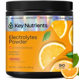Numery KLUCZOWE Multiwitamina Electrolytes Proszek bez cukru - Tangy Orange Electrolyte Proszek - Endurance & Suplement energii - Proszek nawadniający - No Calories - 90 Słupki - Made in USA
