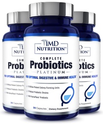 1MD Kompletne Probiotyki Platinum 124; Podtrzymuje Digestive Health 124; z Prebiotyki Nourishing, 51 Billion Live CFU, 11 Szczepów, Darmowy 124; 30 Kapsułki roślinne (3- Pack)